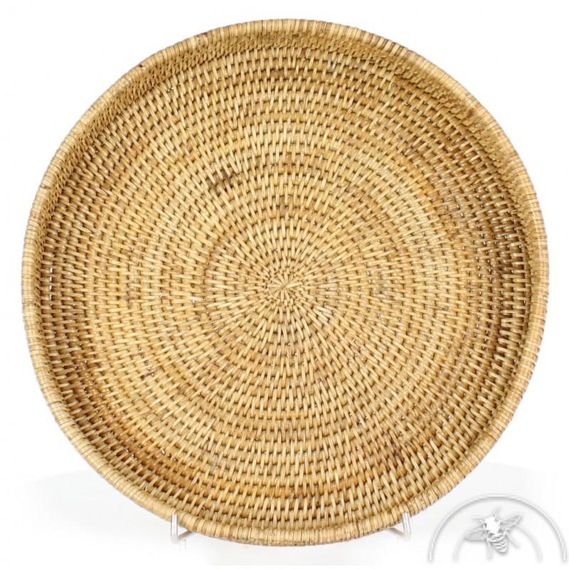 Plateaux de table ronds en rotin naturel (2 taille
