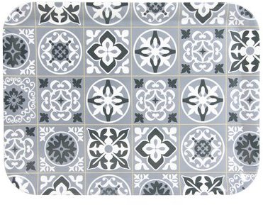 Plateau en mélamine 44.33cm motif gris carreaux de