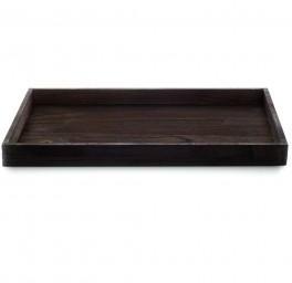 Lot de 2 grands plateaux en bois fumé