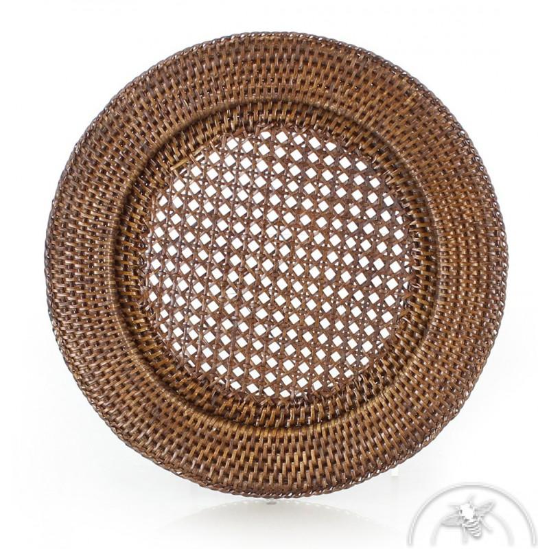 Assiette de présentation en rotin