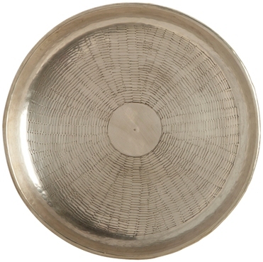 Plateau rond en laiton finition argent House Docto