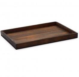 Lot de 2 plateaux en bois fumé