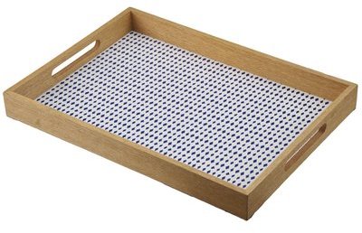 Plateau en bois rectangulaire avec anse motif losa