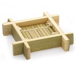 Lot de 10 mini plateaux carrés en bambou