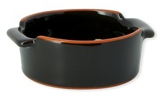 Plat à four rond noir en terre cuite 12cm