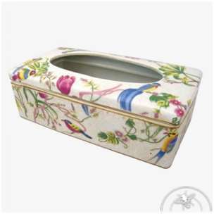 Boite à mouchoir en porcelaine - Jardin dété