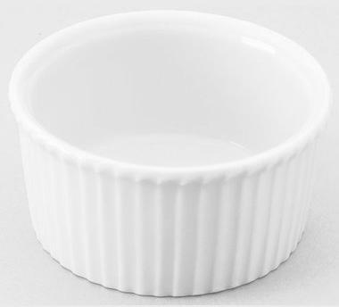 Ramequin plissé blanc 7cl en porcelaine 7cm - N° 3