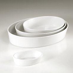 Plat sabot ovale blanc 37x27cm en porcelaine - Col