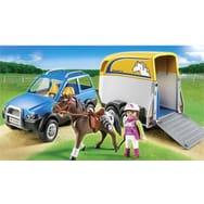 PLAYMOBIL - 5223 - Voiture avec Remorque et Cheval