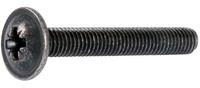 Vis penture tête ronde acier noir 6x16mm