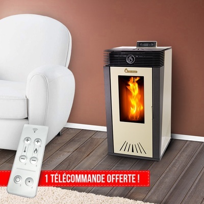 Poêle à Granulés HEMA 11kW Beige EMAFLAM