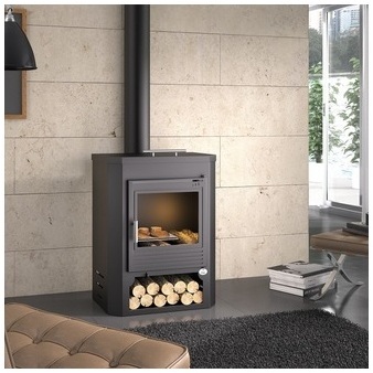 Poêle à bois en acier à double combustion 10 Kw