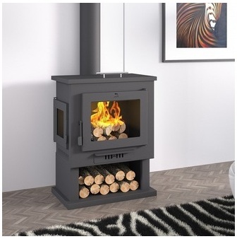 Poêle à bois en acier 9.5 Kw