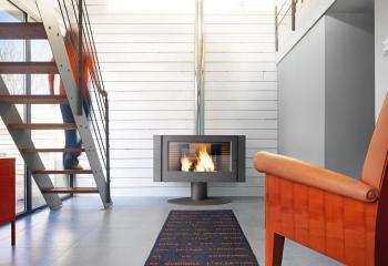 Cheminée Poêle à Bois en Fonte Anthracite Antaya 1
