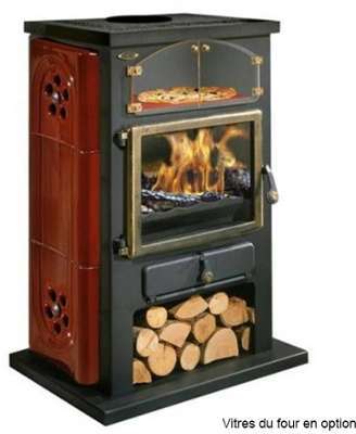 GODIN - poêle à bois 12kw bordeaux - chamonix xxl