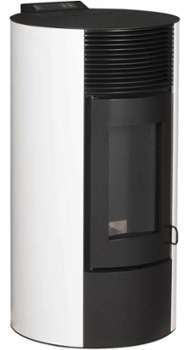 OPTIMO Poêle à granulés rond étanche CRISTO blanc 9kW OPTIMO Poêle à granulés rond