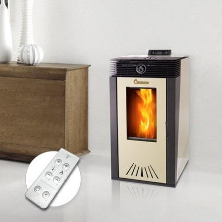 Poêle à Granulés coloris Beige ALMA EMAFLAM 9 kW