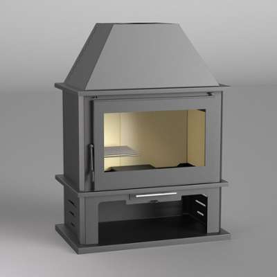 FM Poêle à bois acier M-108 12 5kW avec porte en fonte FM Poêle à bois acier M-108