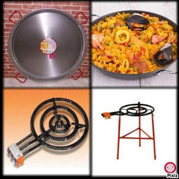 Kit à Paella pro acier pour 50 personnes