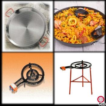 Kit à Paella pro acier pour 22 personnes