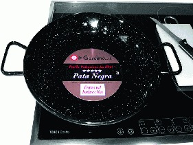 Poêle à paella acier émaillé pour induction 42 cm