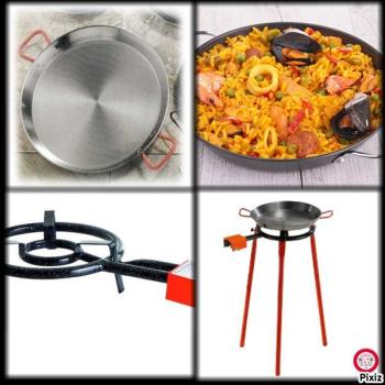 Kit à Paella acier pour 14 personnes