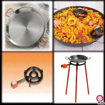 Kit à Paella pro acier pour 14 personnes