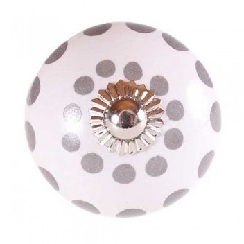 Bouton de meuble Factory en porcelaine à pois - Ta