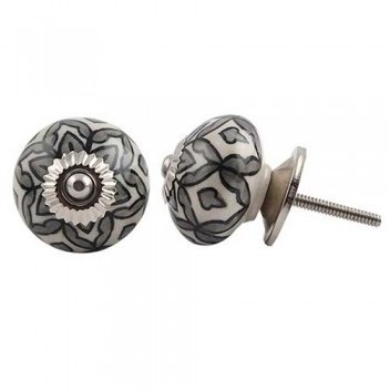 Bouton de meuble Fleur Vina en porcelaine - Taille