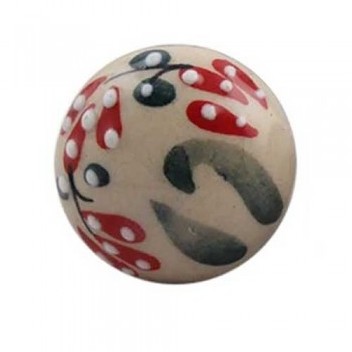 Bouton de meuble Indien Floral Daisy en porcelaine