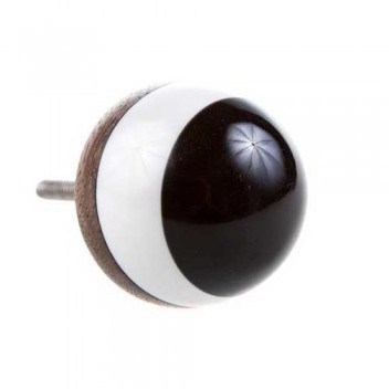 Bouton de meuble Demi- Sphère en bois et résine -