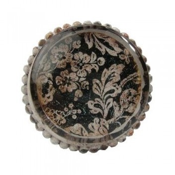 Bouton de meuble Antoinette avec cabochon de verre