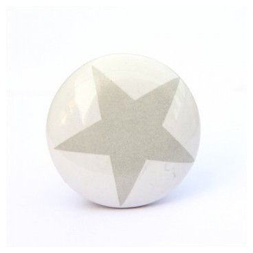 Bouton de meuble impression étoile en porcelaine -