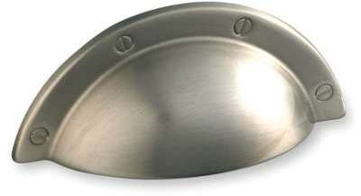 Poignée de meuble look inox coquille