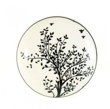 Bouton de meuble en porcelaine décor Arbre - Taill