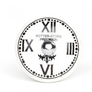 Bouton de meuble Horloge chiffre romain en porcela