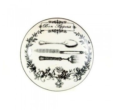 Bouton de meuble Bon Appétit en porcelaine - Taill