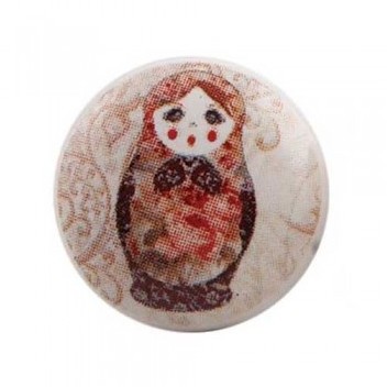Bouton de meuble Poupée Russe Matriochka en porcel