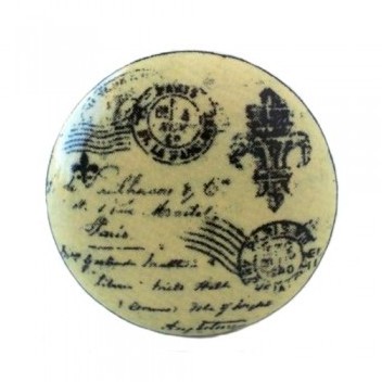 Bouton de meuble Lettre de Paris - Taille - 4 cm,