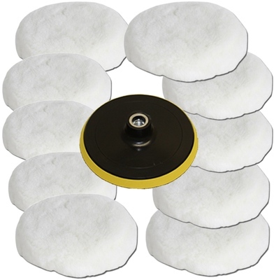 10 Peaux de polissage + disque de polissage 180 mm