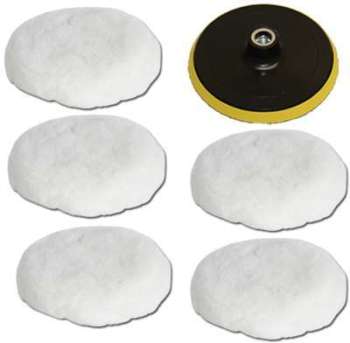 5 Peaux de polissage + disque de polissage 180 mm