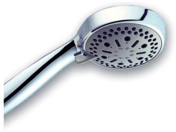 Pommeau de douche large 7 jets fonction stop chromé Pommeau de douche large 7