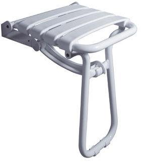 Siège de douche escamotable avec béquille - Blanc Siège de douche escamotable