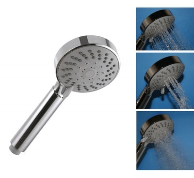 Pommeau de douche moderne large 5 jets chromé anti