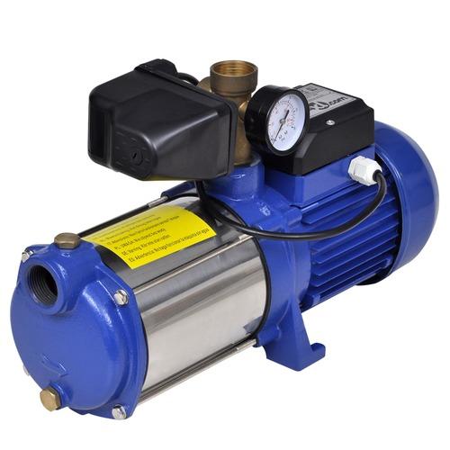 VidaXL Pompe à eau de surface bleue avec manomètre