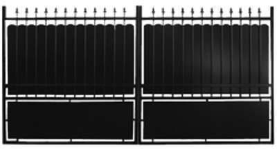 Portail double battants en fer noir Lila 3 mètres,