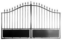 Portail double battants en fer noir Gladys 3,5 mèt