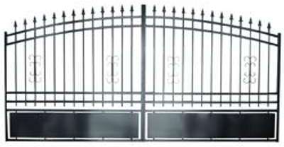 Portail double battants en fer noir Tulipe 3m, hau