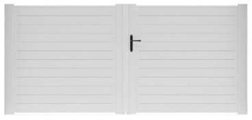 Portail PVC battant en promo Blanc , Largeur : 300