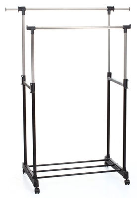 Portant à vêtements double extensible en acier ino